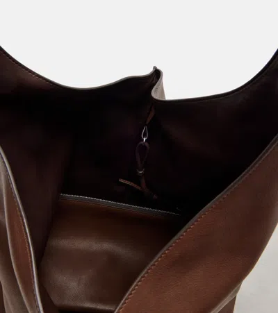 The Row Bindle Medium Leather Shoulder Bag In Brown