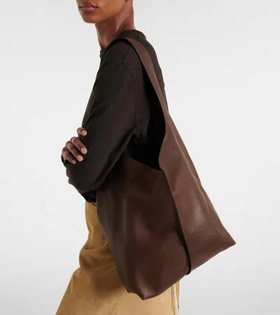 The Row Bindle Medium Leather Shoulder Bag In Brown