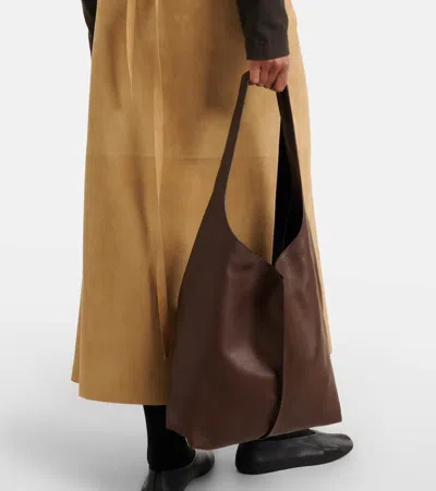 The Row Bindle Medium Leather Shoulder Bag In Brown