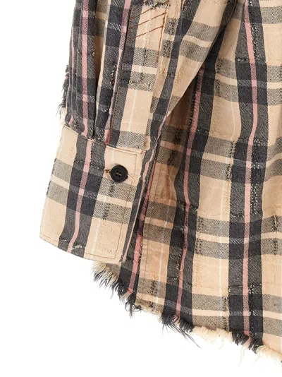 Attico Check Shirt Shirt And Blouse Multicolor In Brown