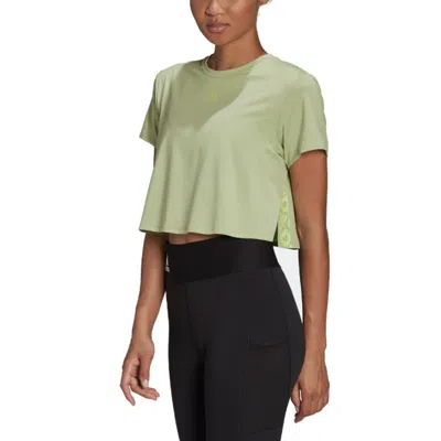 Adidas Originals (wmns) Adidas Novelty Training T-shirt 'olive Green' In Multi