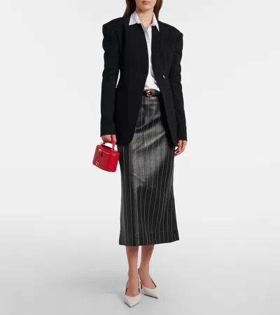 Amina Muaddi Anok 55 Leather Slingback Pumps In Animal Print