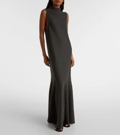 Khaite Margo Wool Maxi Dress In Black