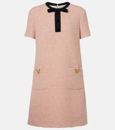 Valentino Vgold Wool-blend Tweed Minidress In Pink