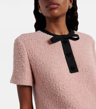 Valentino Vgold Wool-blend Tweed Minidress In Pink