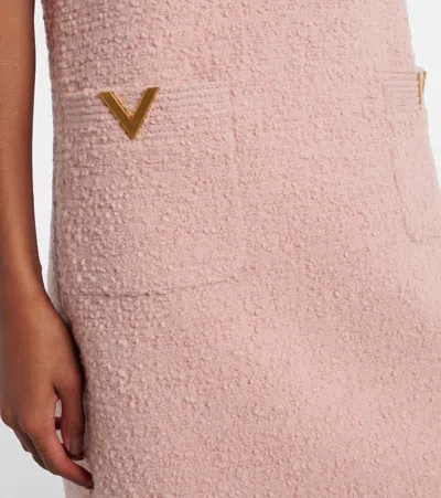 Valentino Vgold Wool-blend Tweed Minidress In Pink