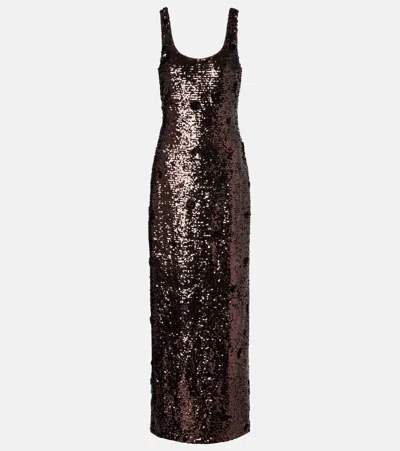 Simkhai Bex Embellished Gown In Brown