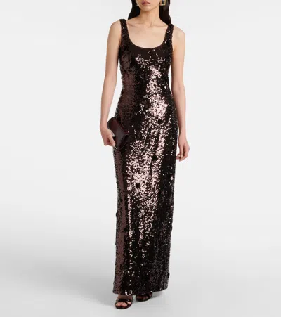 Simkhai Bex Embellished Gown In Brown