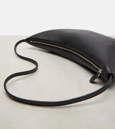 The Row Izzy Small Crescent Shoulder Bag In Leather In Black