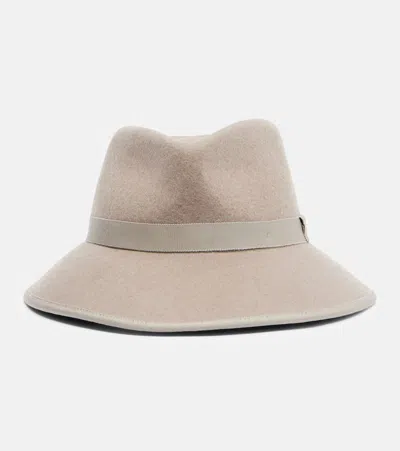 Max Mara Mxalocusta Wool Felt Fedora Hat In Neutral