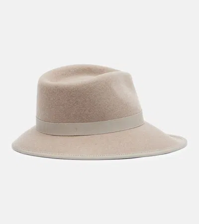 Max Mara Mxalocusta Wool Felt Fedora Hat In Neutral