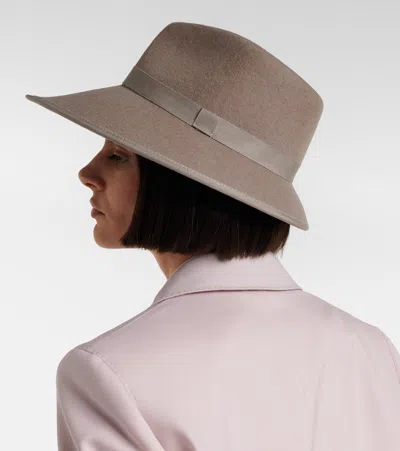 Max Mara Mxalocusta Wool Felt Fedora Hat In Neutral