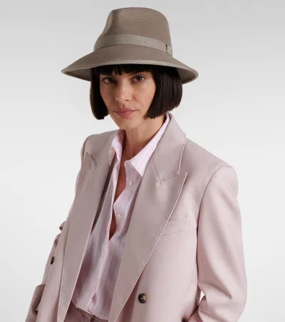 Max Mara Mxalocusta Wool Felt Fedora Hat In Neutral
