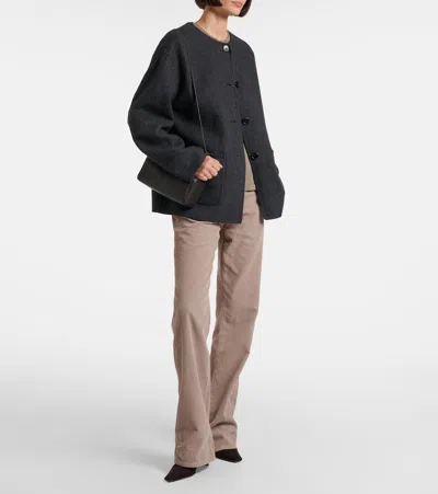 The Row Carla Suede Ankle Boots In Brown