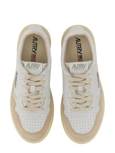 Autry White Leather And Suede Sneakers In Multi