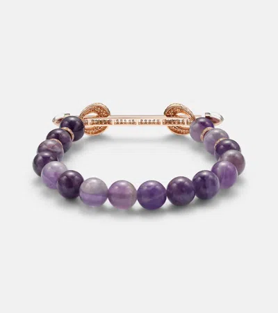 Ananya Chakra 18kt Rose Gold Bracelet With Gemstones In Brown