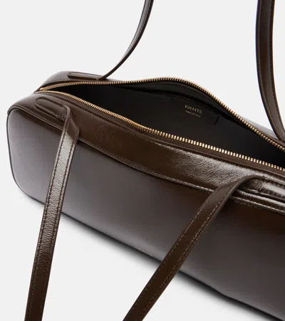 Khaite Simona Leather Shoulder Bag In Brown