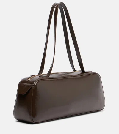 Khaite Simona Leather Shoulder Bag In Brown