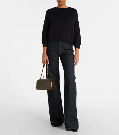 Khaite Simona Leather Shoulder Bag In Brown