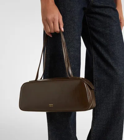 Khaite Simona Leather Shoulder Bag In Brown