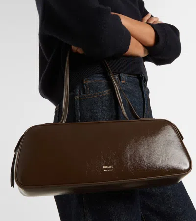 Khaite Simona Leather Shoulder Bag In Brown