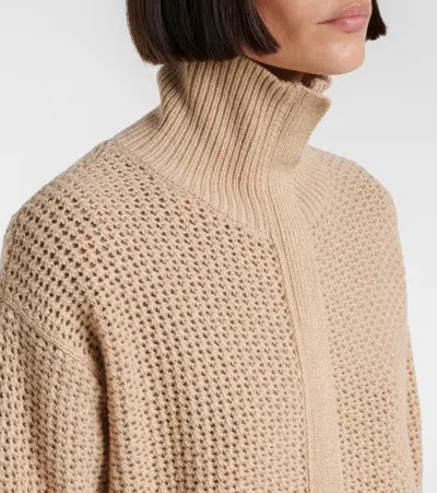 Max Mara Glassa Wool And Cashmere-blend Cardigan In Neutral