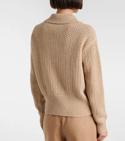 Max Mara Glassa Wool And Cashmere-blend Cardigan In Neutral