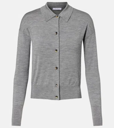 Max Mara Medeola Wool-blend Cardigan In Gray