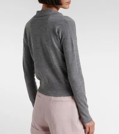 Max Mara Medeola Wool-blend Cardigan In Gray