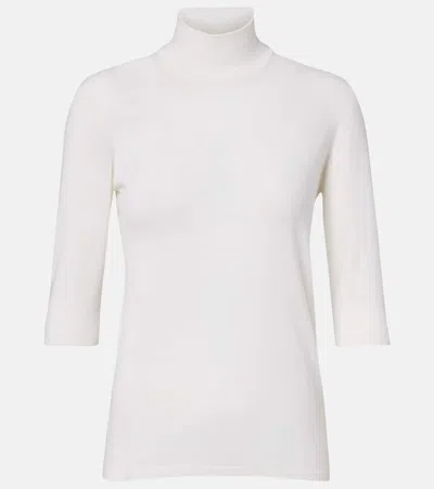 Max Mara Short-sleeved Knitted Pullover In White