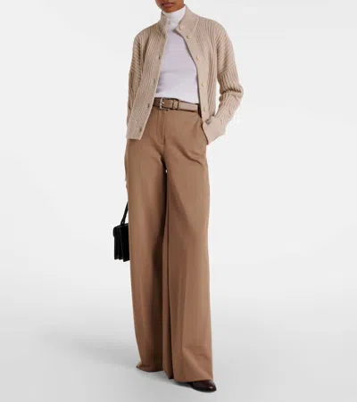 Max Mara Short-sleeved Knitted Pullover In White