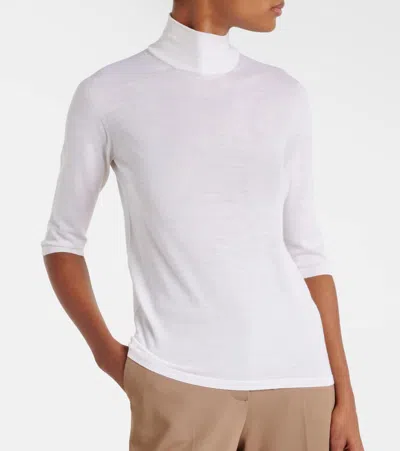 Max Mara Short-sleeved Knitted Pullover In White