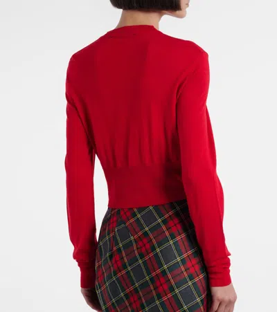 Vivienne Westwood Bea Cropped Wool And Silk Cardigan In Red