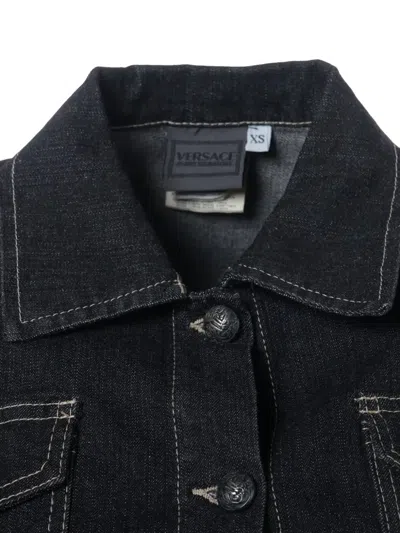 Pre-owned Versace 2000s Button-down Denim Jacket In Blue