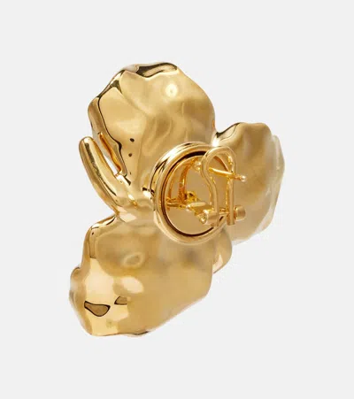 Oscar De La Renta Blossom Crystal-embellished Earrings In Gold