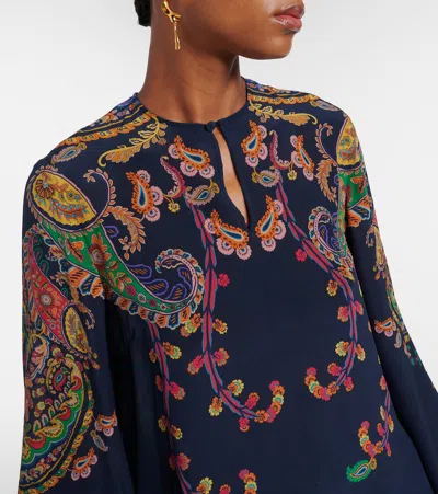 Etro Paisley Printed Silk Blouse In Animal Print