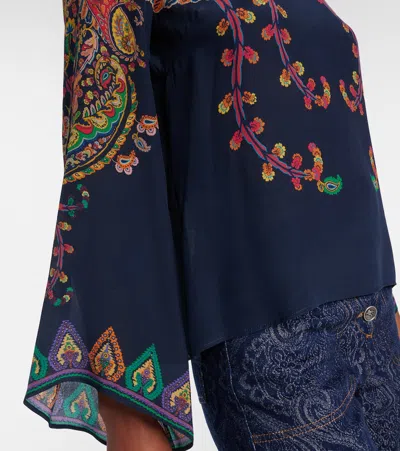 Etro Paisley Printed Silk Blouse In Animal Print