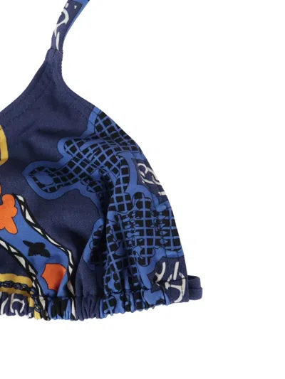 Pre-owned Hermes 2024 Printed Bikini In Blue