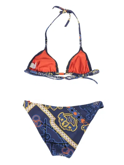 Pre-owned Hermes 2024 Printed Bikini In Blue