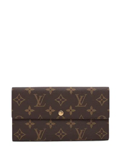 Pre-owned Louis Vuitton 1998 Sarah Monogram Wallet In Brown