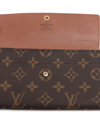 Pre-owned Louis Vuitton 1998 Sarah Monogram Wallet In Brown