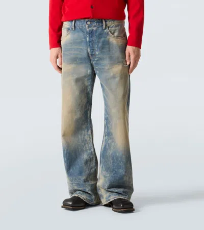 Acne Studios 2021 Distressed Wide-leg Jeans In Blue