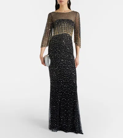 Jenny Packham Kiya Embellished Gown In Multi