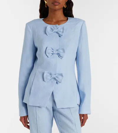 Posse Harper Linen Jacket In Blue