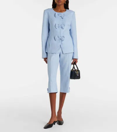 Posse Harper Linen Jacket In Blue