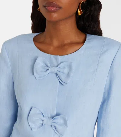Posse Harper Linen Jacket In Blue