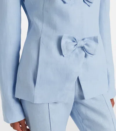 Posse Harper Linen Jacket In Blue