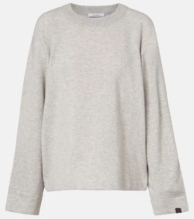 Max Mara Mxpaere Cashmere And Wool Sweater In Gray