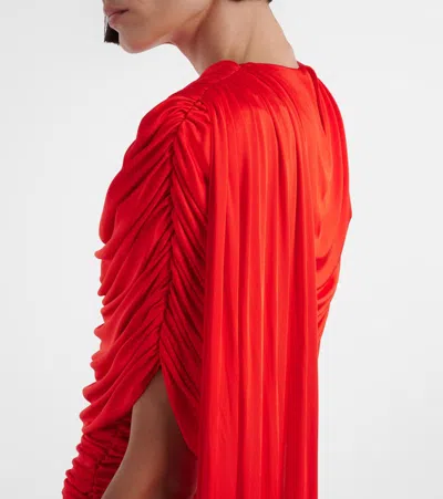 The New Arrivals Ilkyaz Ozel Khara Draped Minidress In Red