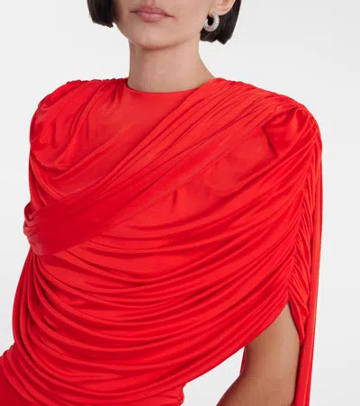 The New Arrivals Ilkyaz Ozel Khara Draped Minidress In Red